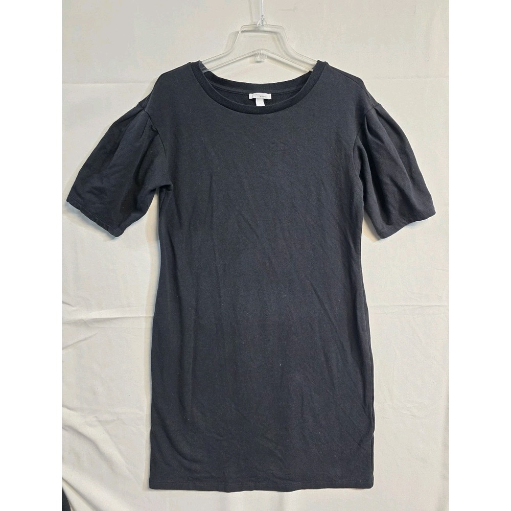 Daily Ritual Women Supersoft Terry Relaxed-Fit Short Sleeve Dress Sz M Black